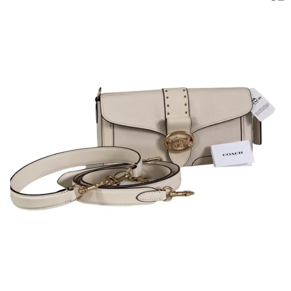 COACH Georgie Shoulder Bag In Colorblock Signature Canvas With Rivets Bag - Picture 3 of 8